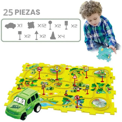 Pista De Rompecabezas Carrito 25 Pcs