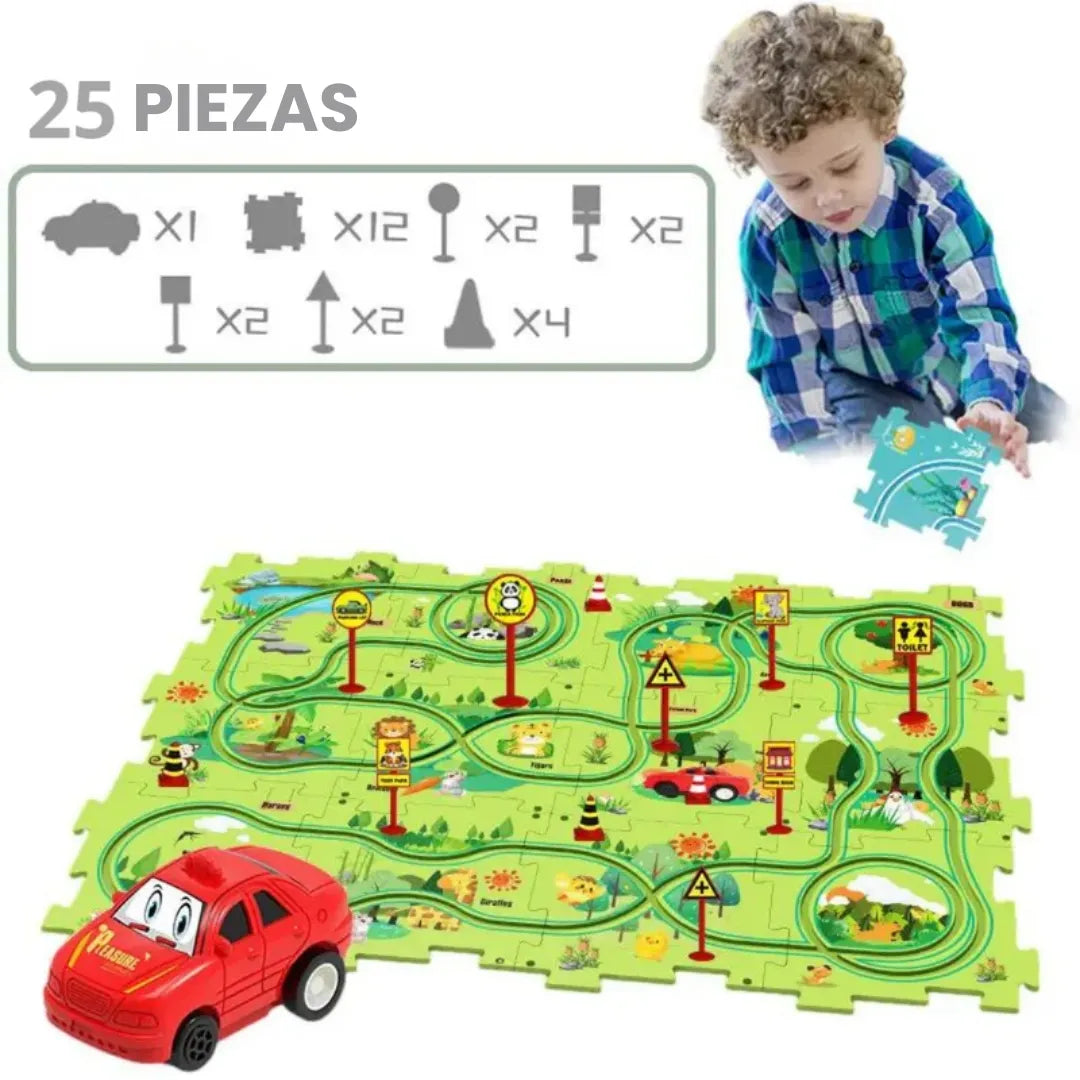 Pista De Rompecabezas Carrito 25 Pcs